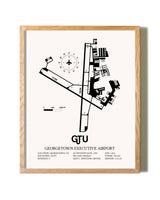 Georgetown Executive Airport At Johnny Gantt Field framed print in natural wood frame