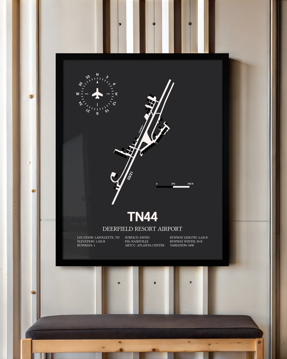 Frame color options for Deerfield Resort Airport Wall Art