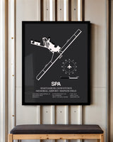 Frame color options for Spartanburg Downtown Memorial Airport / Simpson Field Wall Art
