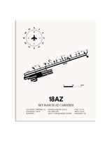 Gray Sky Ranch at Carefree framed poster displayed in an airplane hangar