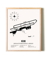 Jinnah International Airport framed wall art in white frame
