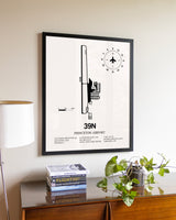 Princeton Airport aviation wall décor in black wood frame