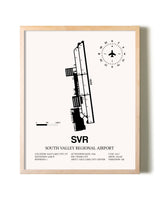 South Valley Regional Airport framed wall art in white frame