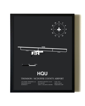 Unframed Thomson / McDuffie County Airport map print poster