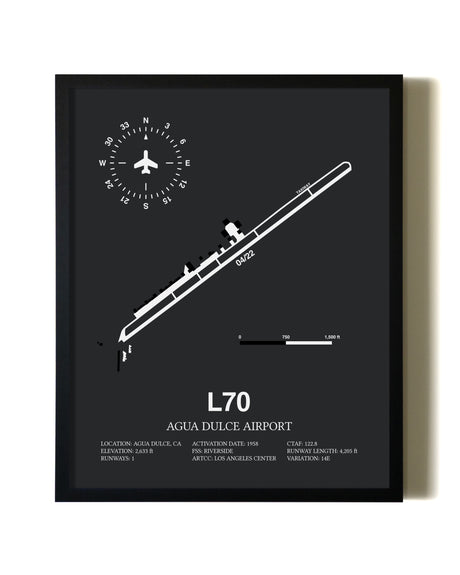 Unframed Agua Dulce Airport map print poster