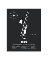 Gray Framed Mid-Carolina Regional Airport layout wall art poster