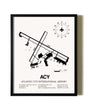Framed Atlantic City International Airport wall art poster in black frame