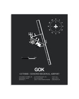 Gray Framed Guthrie / Edmond Regional Airport layout wall art poster