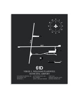 Gray Framed Virgil L. Williams Plainwell Municipal Airport layout wall art poster