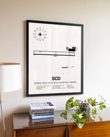 Merkel Field Sylacauga Municipal Airport aviation wall décor in black wood frame