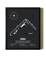 Unframed Rick Husband Amarillo International Airport map print poster