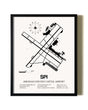 Framed Abraham Lincoln Capital Airport wall art poster in black frame