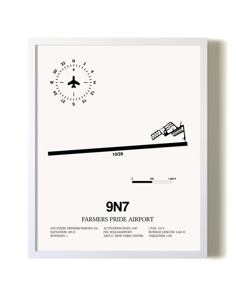 Farmers Pride Airport airport map poster in oak frame