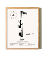 Flying W. Airport framed print in natural wood frame
