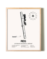 Louisiana Regional Airport framed wall art in white frame