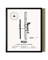 Framed El Reno Regional Airport wall art poster in black frame