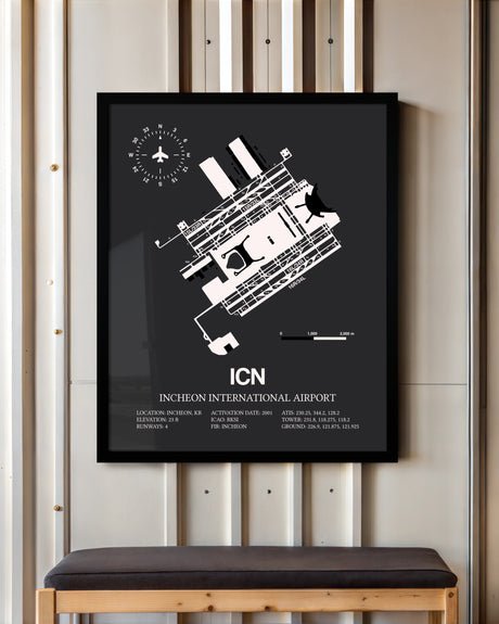 Frame color options for Incheon International Airport Wall Art