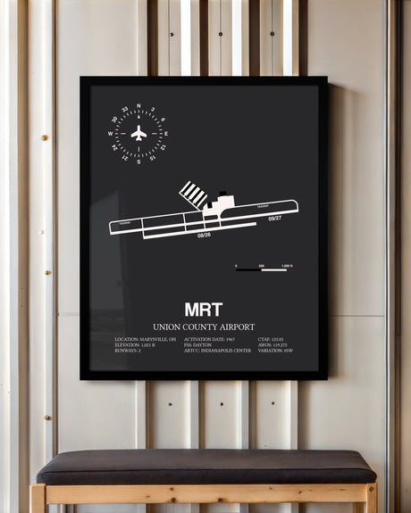 Frame color options for Union County Airport Wall Art