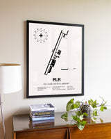 St. Clair County Airport aviation wall décor in black wood frame