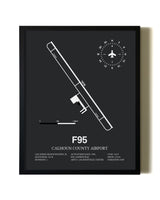 Unframed Calhoun County Airport map print poster