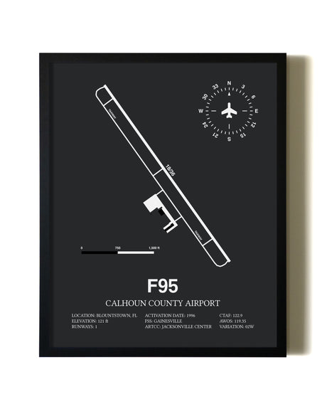 Unframed Calhoun County Airport map print poster