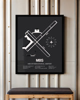 Frame color options for MBS International Airport Wall Art