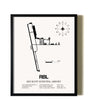 Framed Red Bluff Municipal Airport wall art poster in black frame