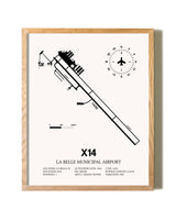 La Belle Municipal Airport framed print in natural wood frame