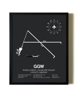 Unframed Wokal Field / Glasgow-Valley County Airport map print poster