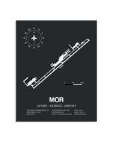 Gray Framed Moore-Murrell Airport layout wall art poster