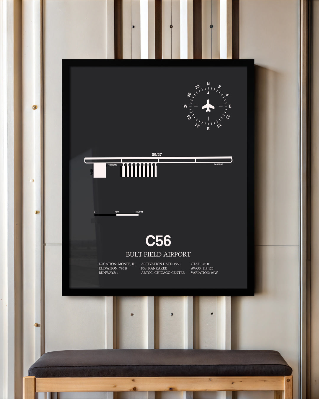 Frame color options for Bult Field Airport Wall Art