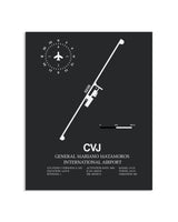 Gray Framed General Mariano Matamoros International Airport layout wall art poster