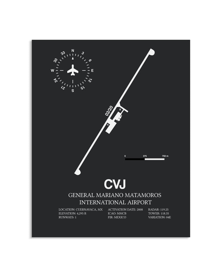 Gray Framed General Mariano Matamoros International Airport layout wall art poster