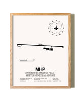 John Edwin Jones Sr Field / Metter Municipal Airport framed print in natural wood frame