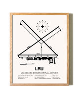 Las Cruces International Airport framed print in natural wood frame