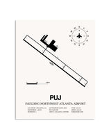 Gray Paulding Northwest Atlanta Airport framed poster displayed in an airplane hangar