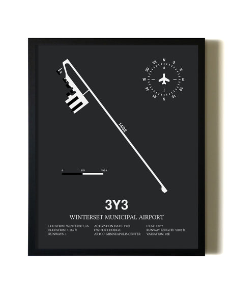 Unframed Winterset Municipal Airport map print poster