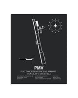Gray Framed Plattsmouth Municipal Airport / Douglas V. Duey Field layout wall art poster
