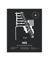 Gray Framed West Houston Airport layout wall art poster
