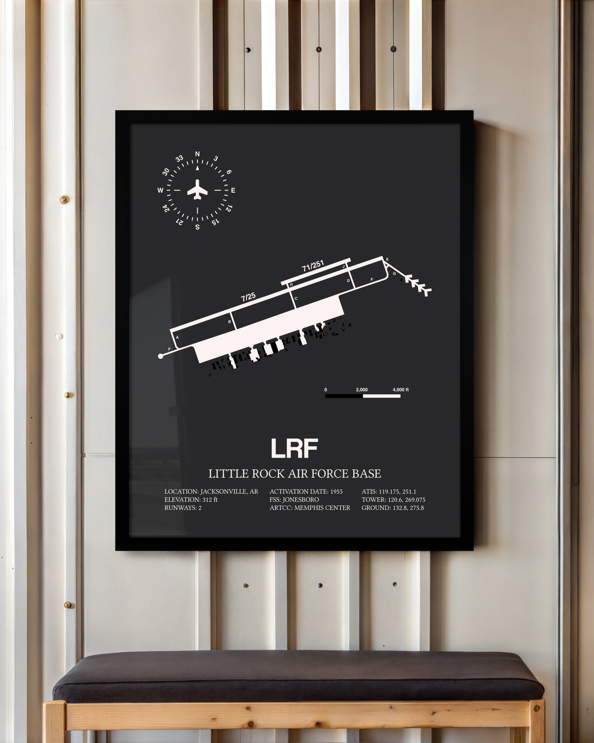 Frame color options for Little Rock Air Force Base Wall Art
