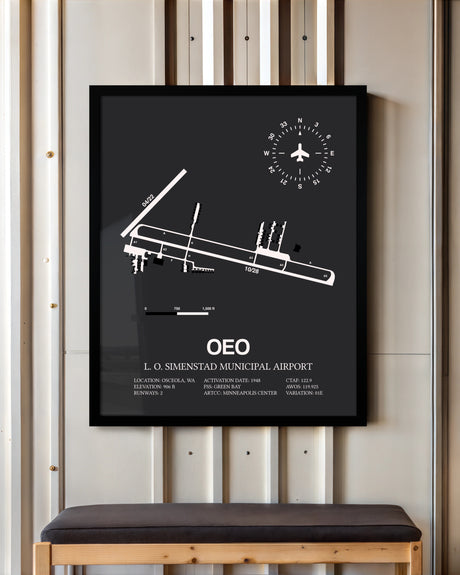 Frame color options for L. O. Simenstad Municipal Airport Wall Art