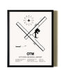 Framed Ottumwa Regional Airport wall art poster in black frame