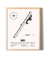 Springfield Robertson County Airport framed wall art in white frame
