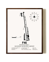 Ralph M. Hall / Rockwall Municipal Airport aviation print in walnut frame