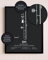 Bomar Field / Shelbyville Municipal Airport poster size comparison chart