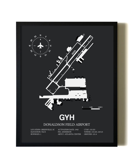 Unframed Donaldson Field Airport map print poster