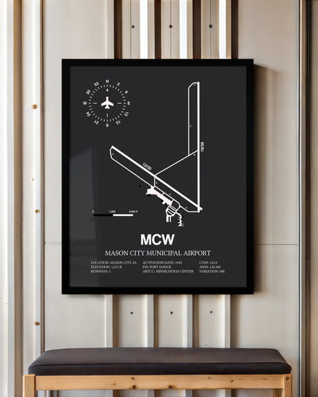 Frame color options for Mason City Municipal Airport Wall Art