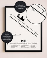 Framed Paulding Northwest Atlanta Airport layout wall art poster
