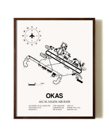 Ali Al Salem Air Base aviation print in walnut frame