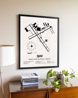 Shreveport Regional Airport aviation wall décor in black wood frame